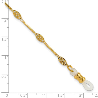 Fashion 1928 Jewelry Gold-Tone Fligree Pattern Stations Eyeglass Holder 30 Inch Chain