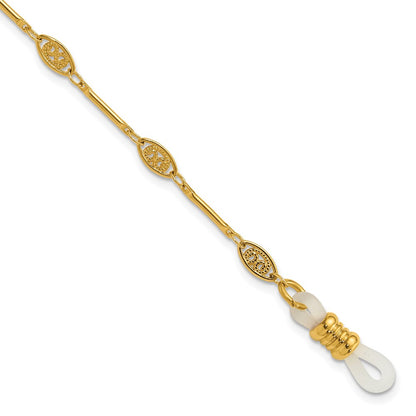 Fashion 1928 Jewelry Gold-Tone Fligree Pattern Stations Eyeglass Holder 30 Inch Chain