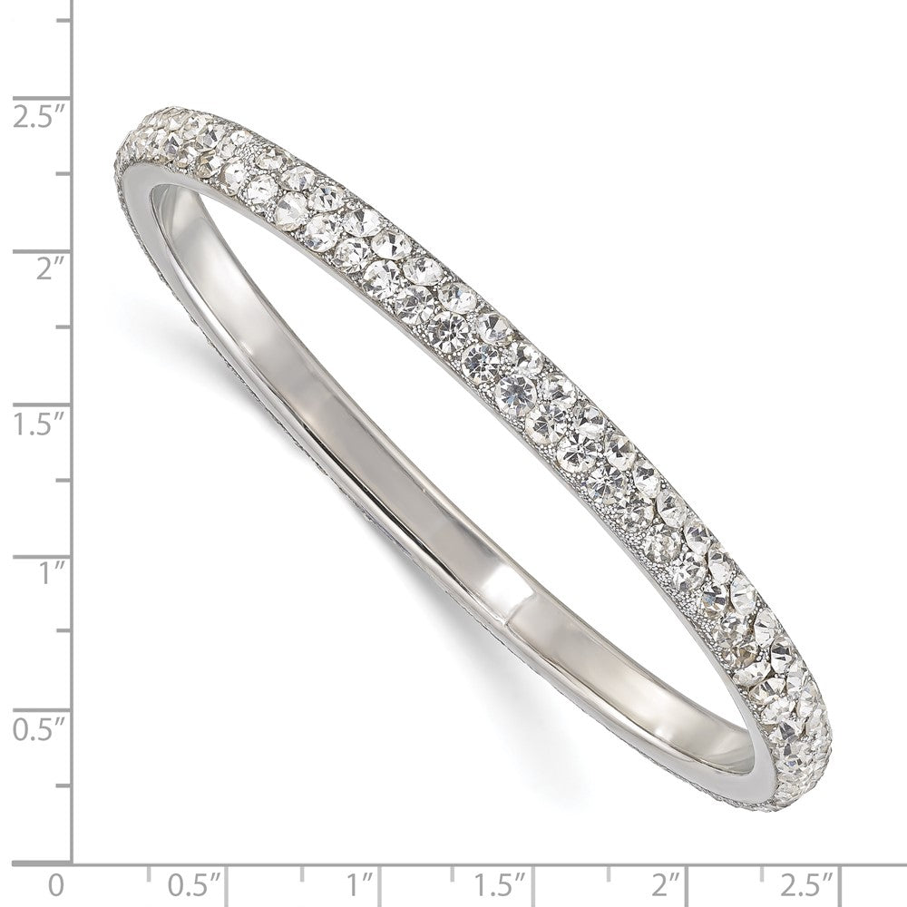 Fashion 1928 Jewelry Silver-Tone Clear Crystal Slip-On Bangle Bracelet