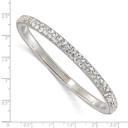 Fashion 1928 Jewelry Silver-Tone Clear Crystal Slip-On Bangle Bracelet