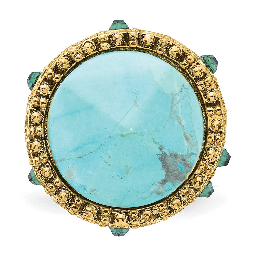 Fashion Laundry Gold-Tone Resin & Simulated Composite Stones Ring