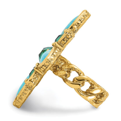 Fashion Laundry Gold-Tone Resin & Simulated Composite Stones Ring