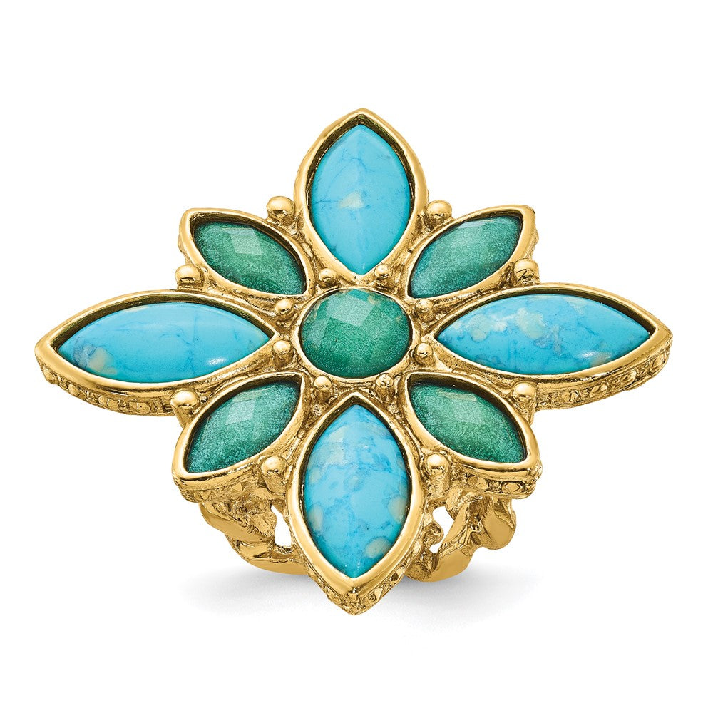 Fashion Laundry Gold-Tone Resin & Simulated Composite Stones Ring