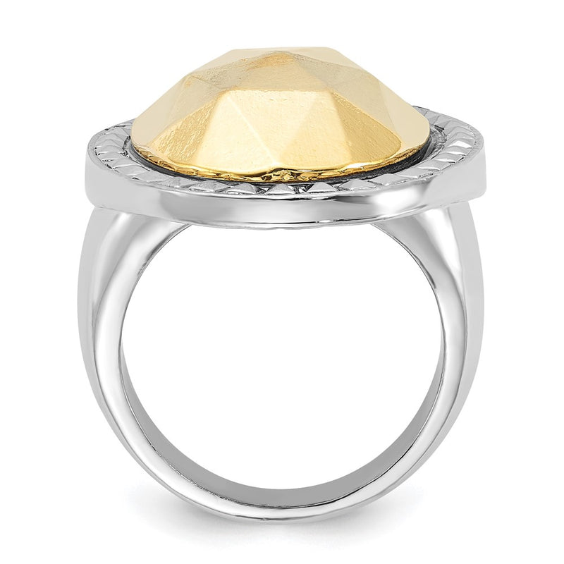 Fashion Laundry Silver-Tone W/Simulated Gold-Tone Pear Ring