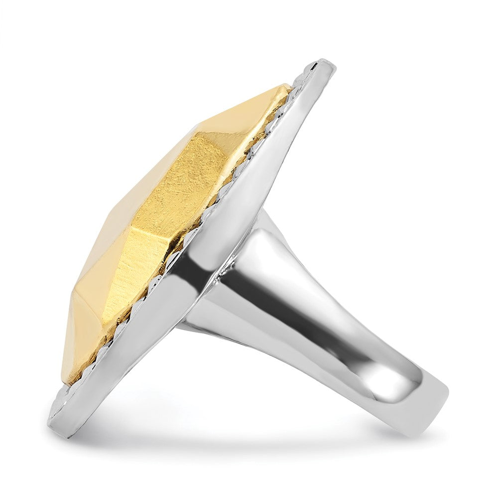 Fashion Laundry Silver-Tone W/Simulated Gold-Tone Pear Ring