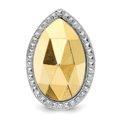 Fashion Laundry Silver-Tone W/Simulated Gold-Tone Pear Ring