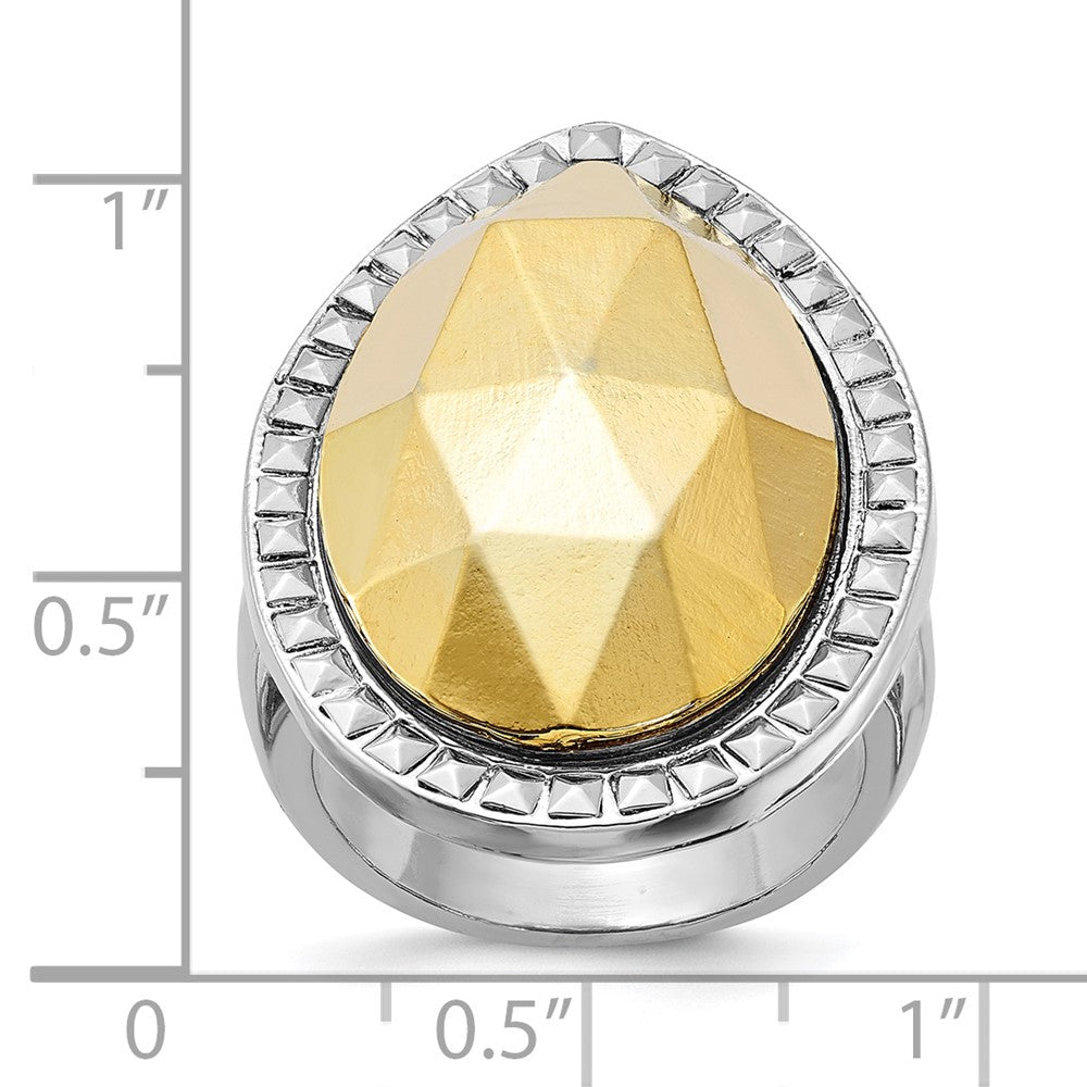 Fashion Laundry Silver-Tone W/Simulated Gold-Tone Pear Ring