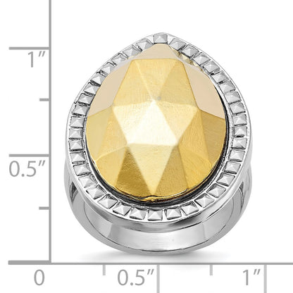 Fashion Laundry Silver-Tone W/Simulated Gold-Tone Pear Ring