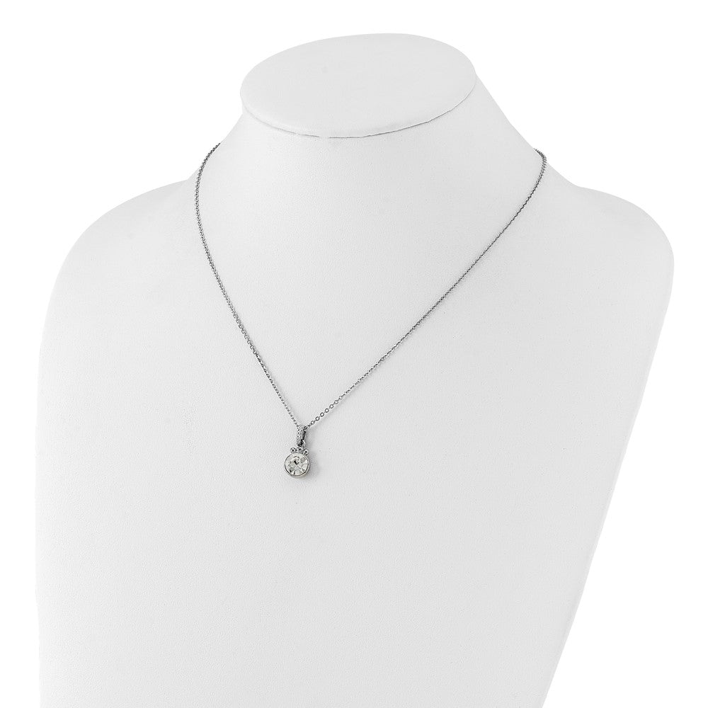 Fashion 1928 Silver-Tone White Crystal W/3In Ext. Necklace