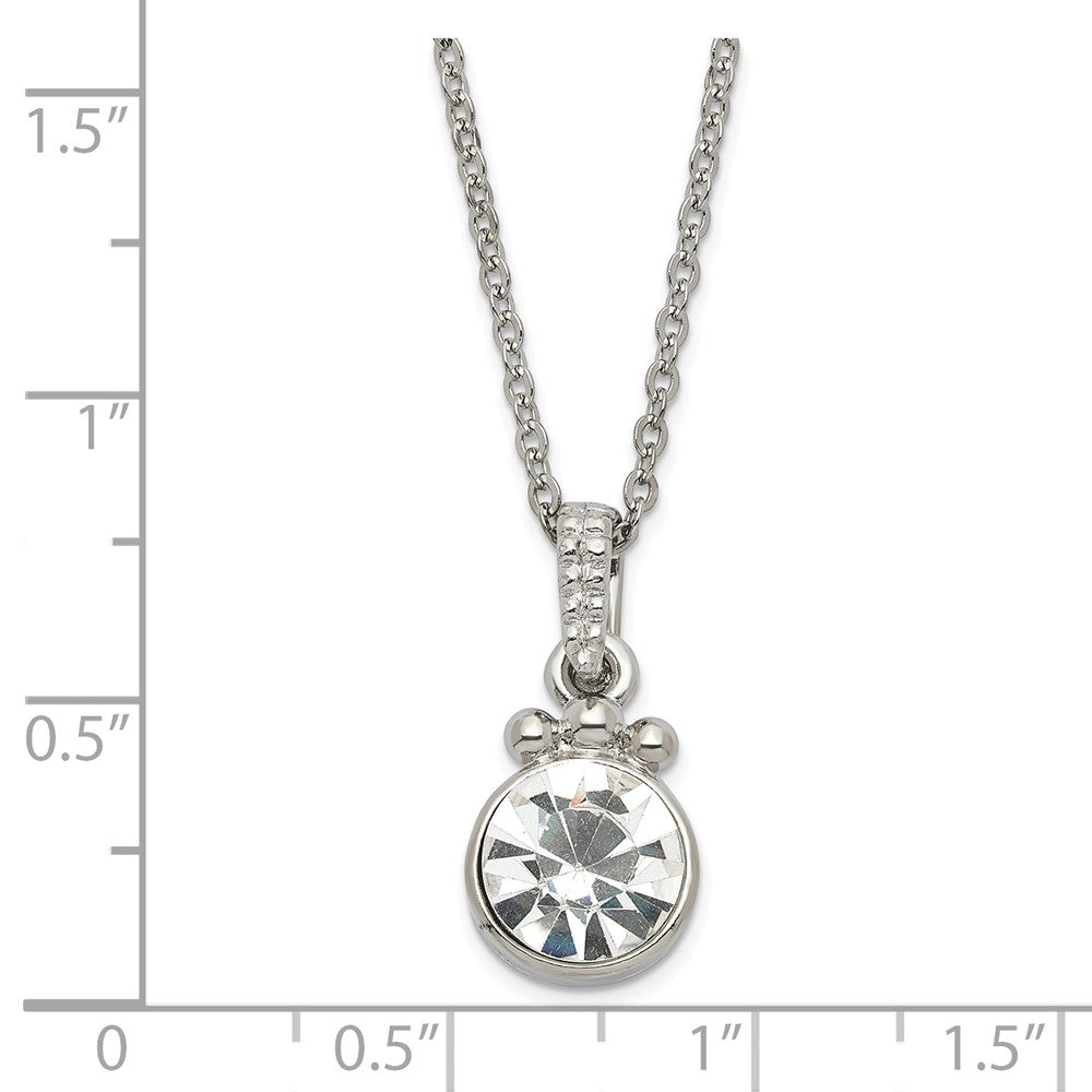 Fashion 1928 Silver-Tone White Crystal W/3In Ext. Necklace