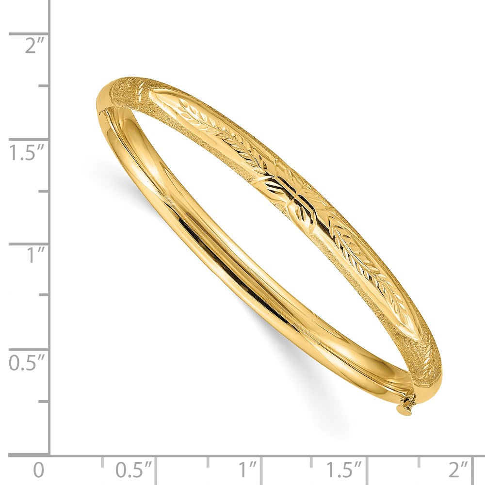 14K Yellow Gold Florentine Hinged Baby Bangle
