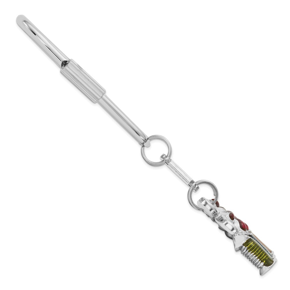 Fashion 1928 Silver-Tone Multi-Colored Enameled Sewing Key Fob