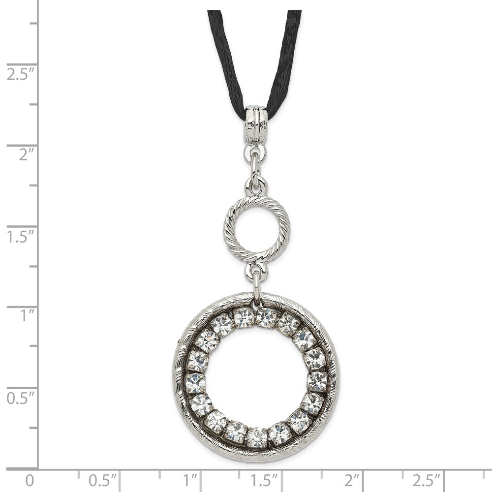 Fashion 1928 Silver-Tone Crystal Circle W/ 3In Ext Necklace