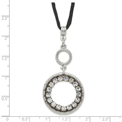 Fashion 1928 Silver-Tone Crystal Circle W/ 3In Ext Necklace