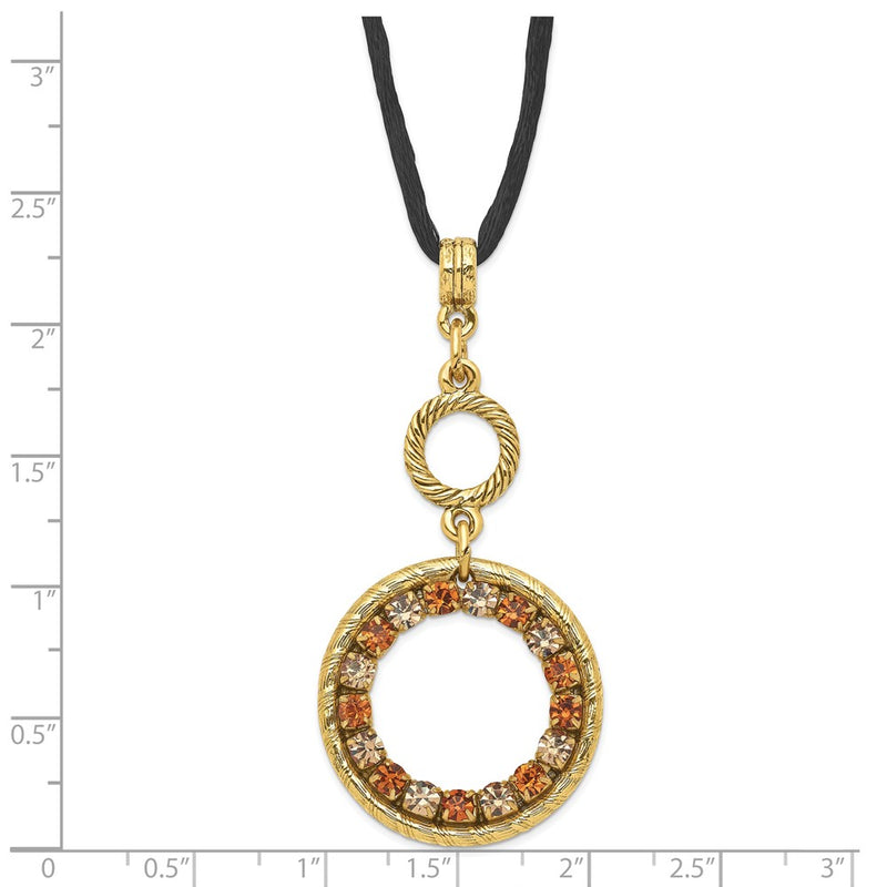 Fashion 1928 Gold-Tone Colorado Champagne Crystal W/3 In Ext Necklace