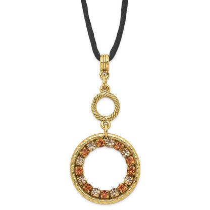 Fashion 1928 Gold-Tone Colorado Champagne Crystal W/3 In Ext Necklace