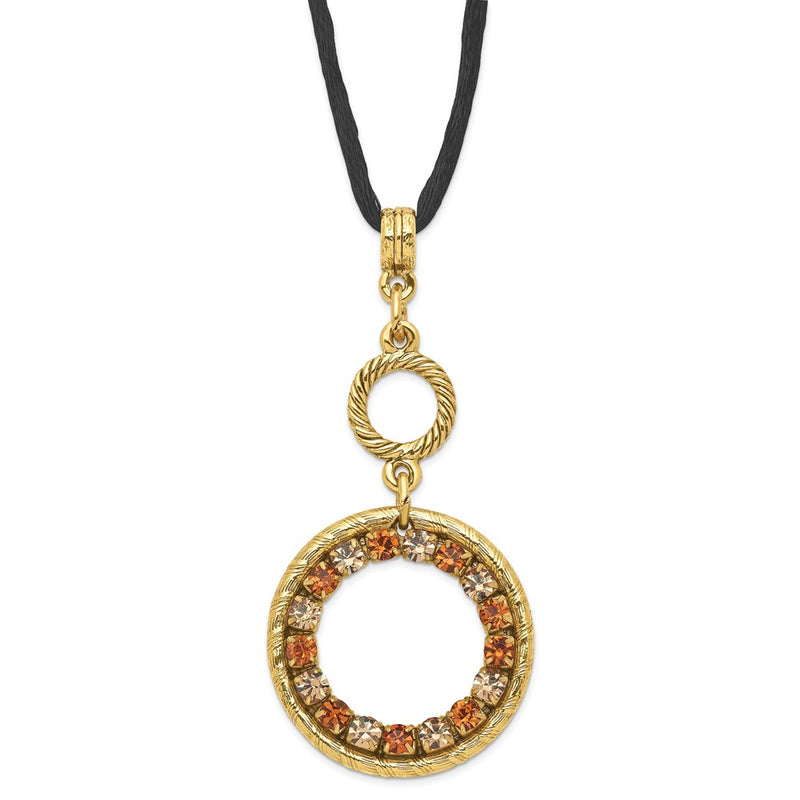 Fashion 1928 Gold-Tone Colorado Champagne Crystal W/3 In Ext Necklace