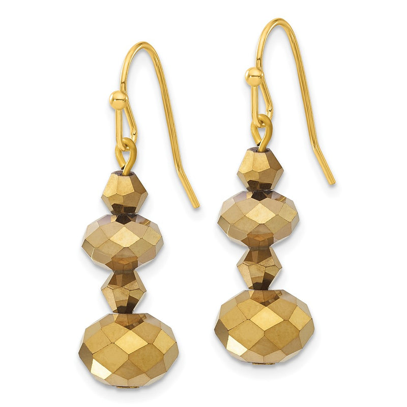 Fashion 1928 Jewelry Brass-Tone Light Colorado Faceted Glass Beads Dangle Earrings