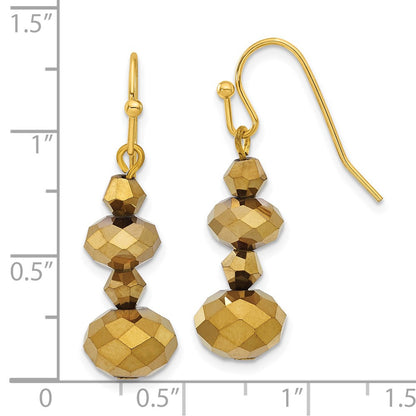 Fashion 1928 Jewelry Brass-Tone Light Colorado Faceted Glass Beads Dangle Earrings