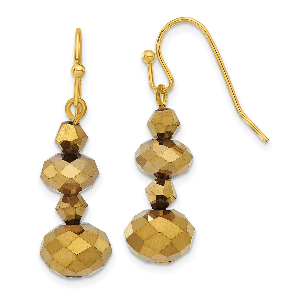 Fashion 1928 Jewelry Brass-Tone Light Colorado Faceted Glass Beads Dangle Earrings