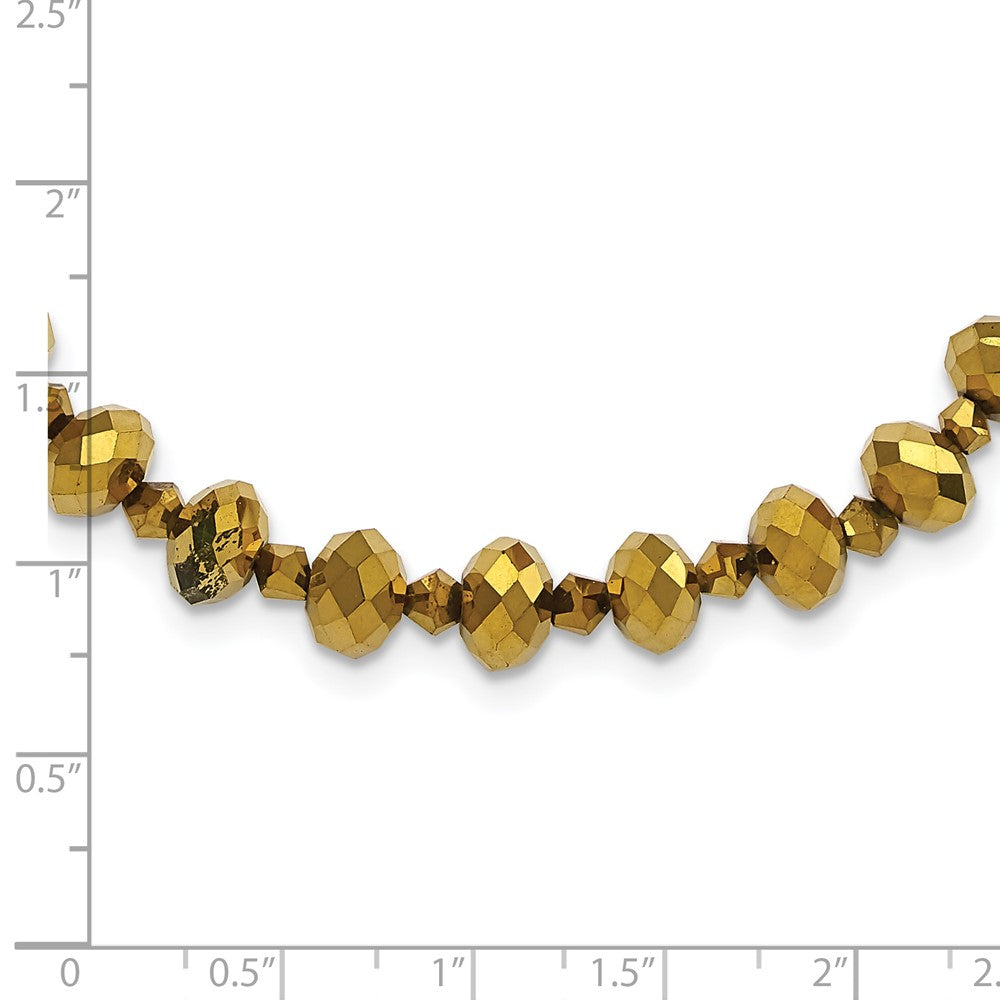Fashion 1928 Jewelry Brass-Tone Light Colorado Faceted Glass Beads Adjustable 16 Inch Necklace With 2 Extension