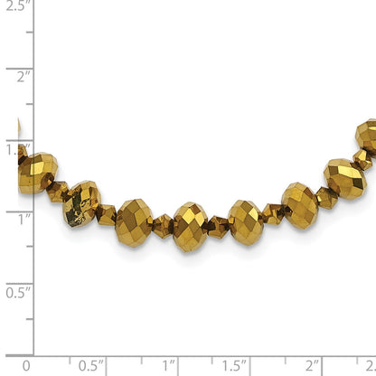 Fashion 1928 Jewelry Brass-Tone Light Colorado Faceted Glass Beads Adjustable 16 Inch Necklace With 2 Extension