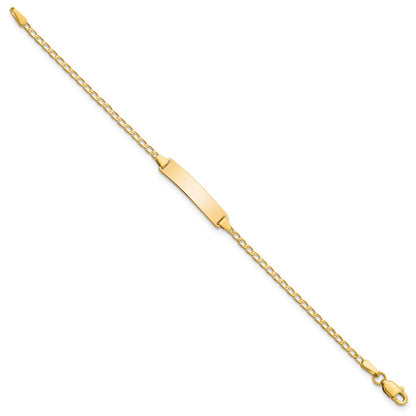 5.5 Inch 14K Flat Curb Link Id Bracelet