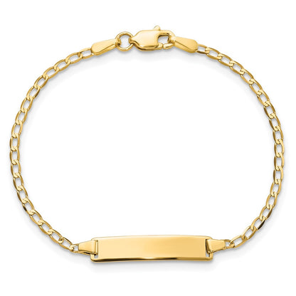 5.5 Inch 14K Flat Curb Link Id Bracelet