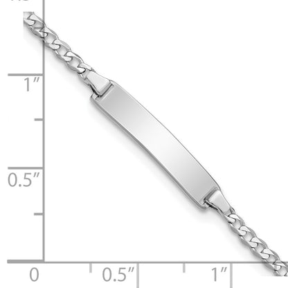 5.5 Inch 14K Wg Flat Curb Link Id Bracelet
