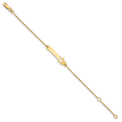 5.5 Inch 14K Children'S Polished Star W/1In Ext. Id Bracelet