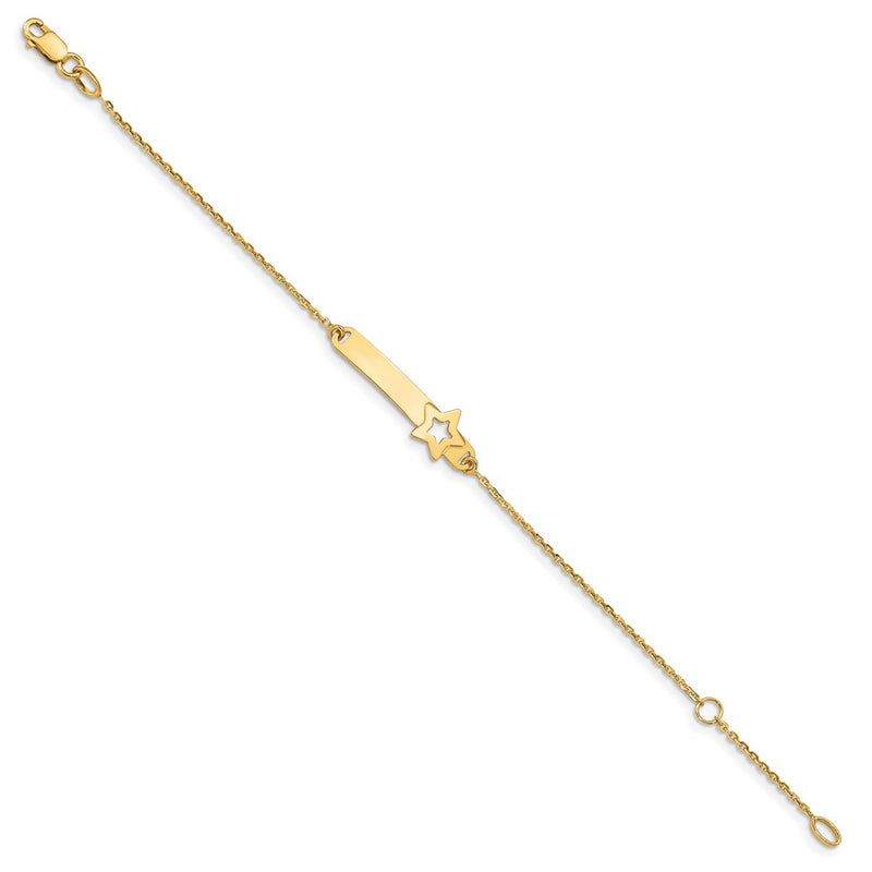 5.5 Inch 14K Children'S Polished Star W/1In Ext. Id Bracelet