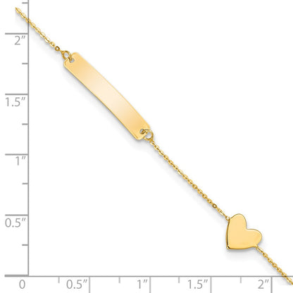 5.5 Inch 14K Polished 5.5In Heart Id Bracelet