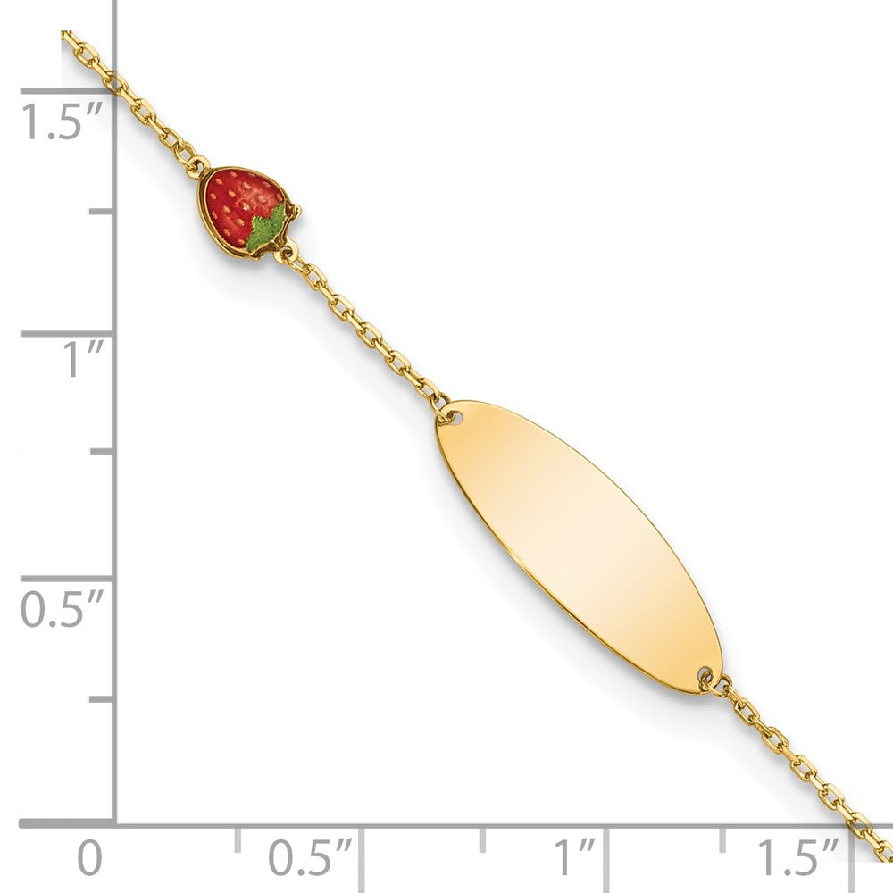 5.5 Inch 14K Enameled Strawberry Baby Id 5.5In W/.5 In Ext Bracelet