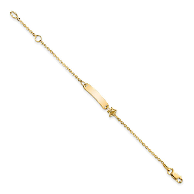 5.5 Inch 14K Polished Id With Star Childrens Bracelet