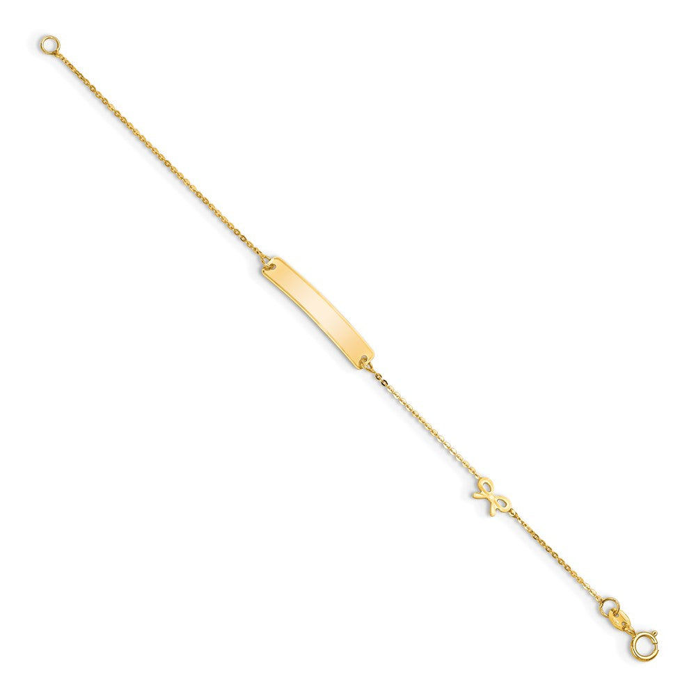 5.5 Inch 14K Polished 5.5In Bow Id Bracelet