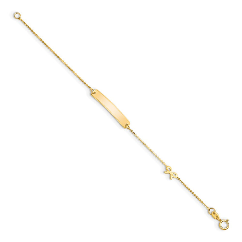 5.5 Inch 14K Polished 5.5In Bow Id Bracelet
