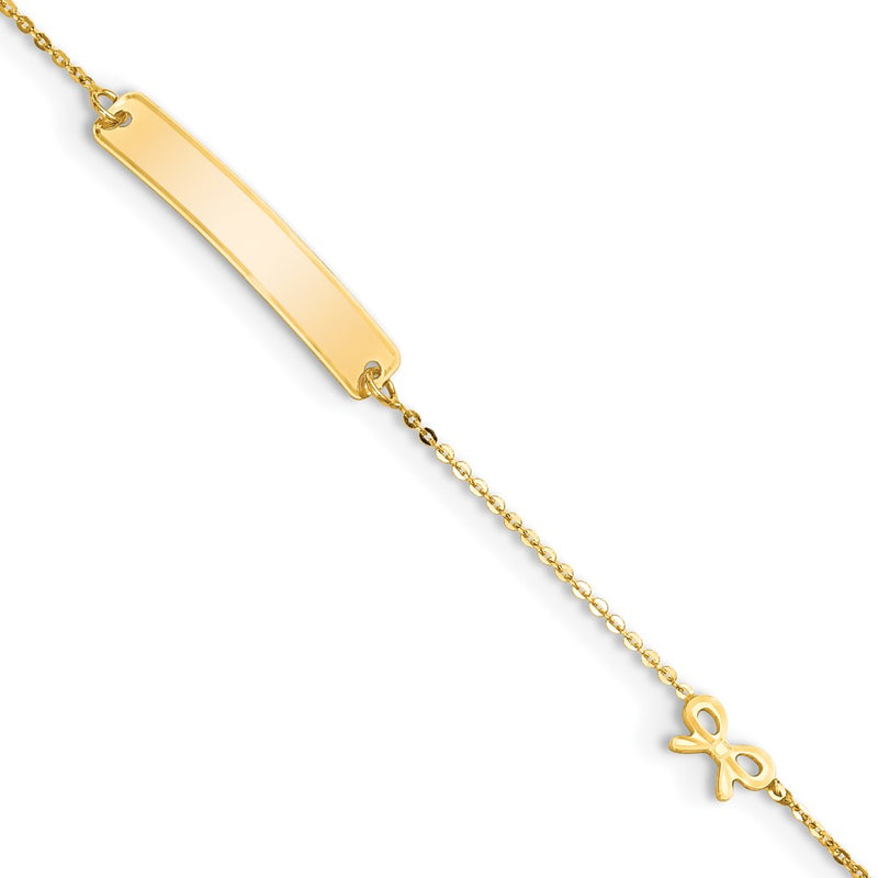 5.5 Inch 14K Polished 5.5In Bow Id Bracelet