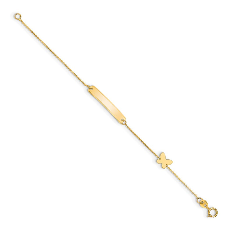 5.5 Inch 14K Polished 5.5In Butterfly Id Bracelet