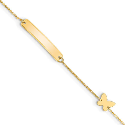 5.5 Inch 14K Polished 5.5In Butterfly Id Bracelet