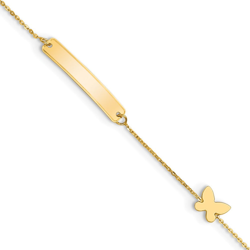 5.5 Inch 14K Polished 5.5In Butterfly Id Bracelet