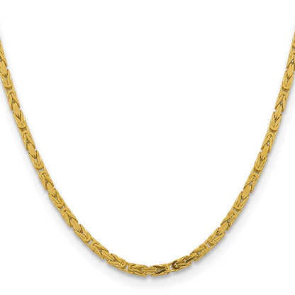 14K Yellow Gold 18 inch 3.25mm Byzantine with Lobster Clasp Chain Necklace