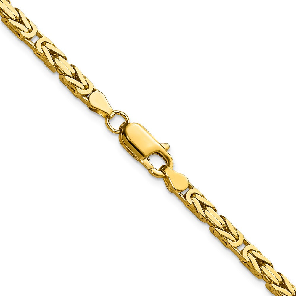 14K Yellow Gold 18 inch 3.25mm Byzantine with Lobster Clasp Chain Necklace