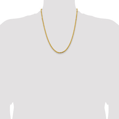 14K Yellow Gold 22 inch 3.25mm Byzantine with Lobster Clasp Chain Necklace
