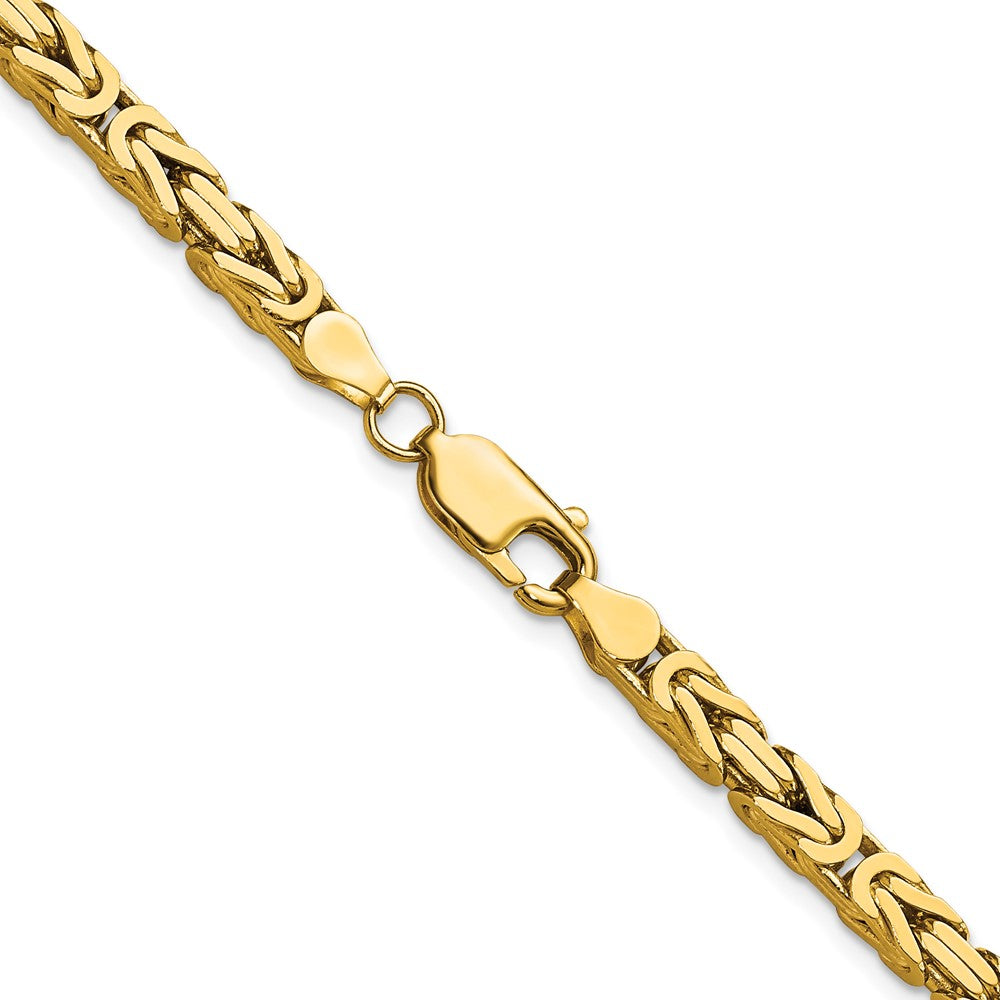 14k Yellow Gold 4mm Byzantine Chain Necklace