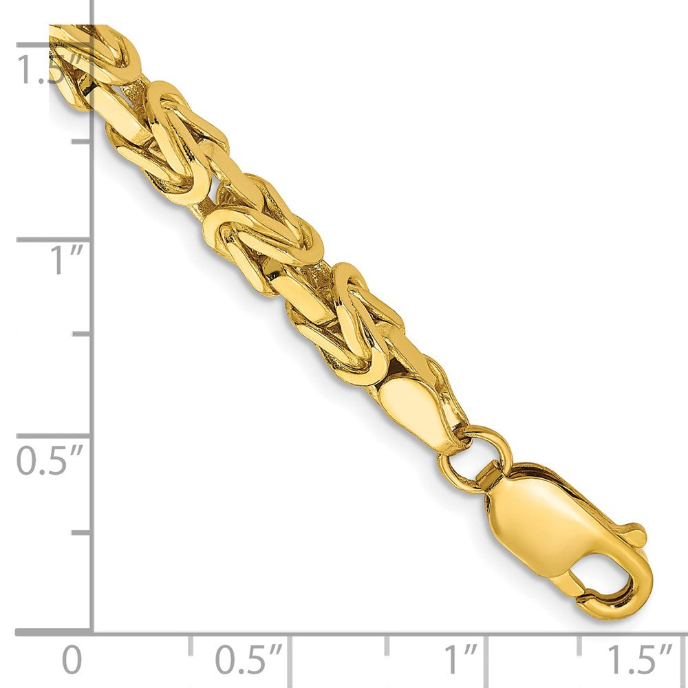 14K Yellow Gold 7 Inch 4mm Byzantine With Lobster Clasp Bracelet