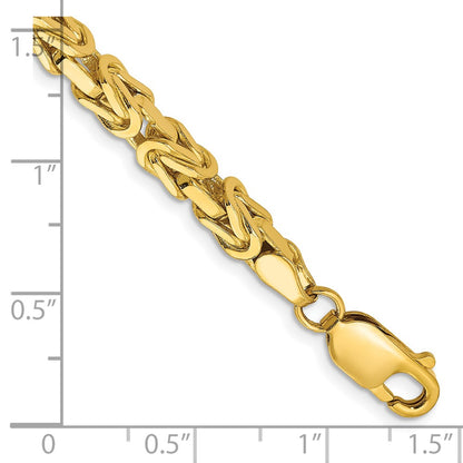 14K Yellow Gold 7 Inch 4mm Byzantine With Lobster Clasp Bracelet