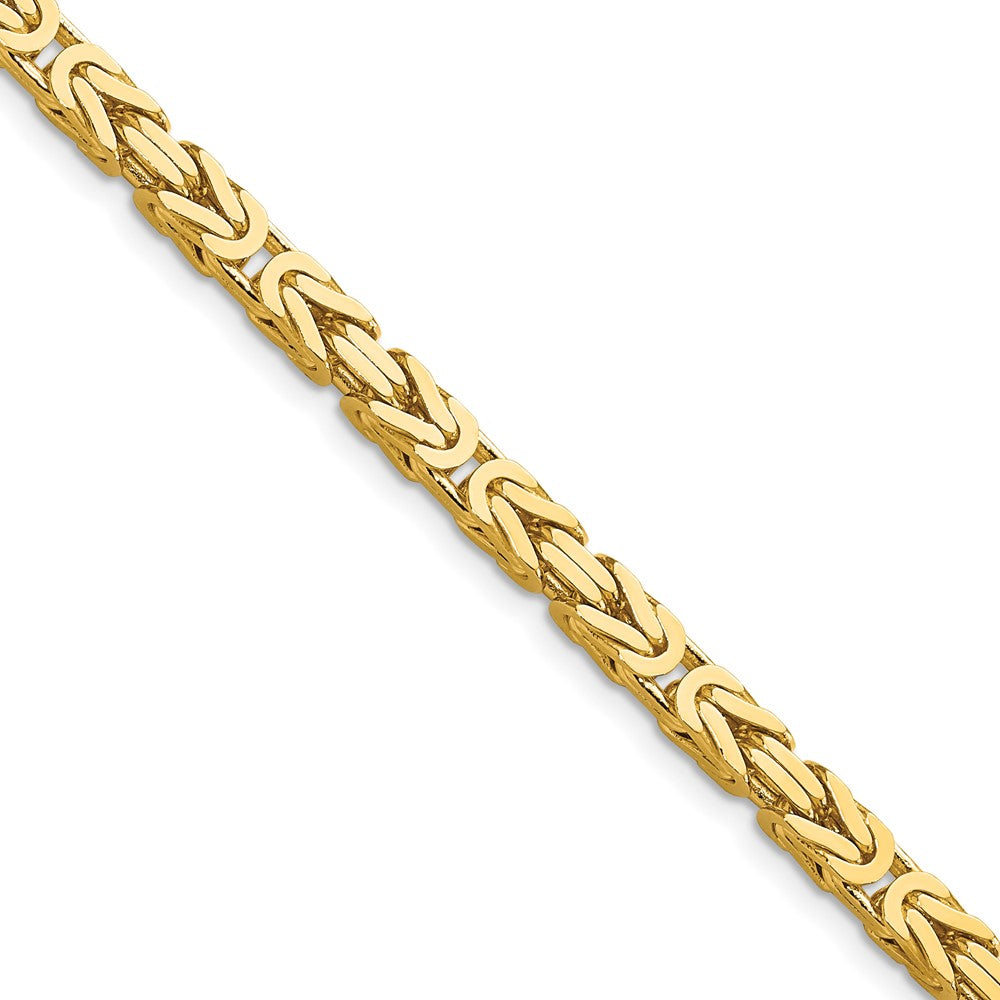 14k Yellow Gold 4mm Byzantine Chain Necklace