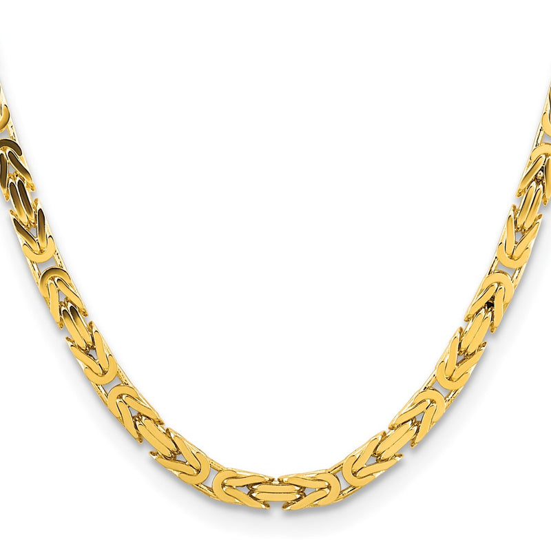 14k Yellow Gold 5.25mm Byzantine Chain Necklace