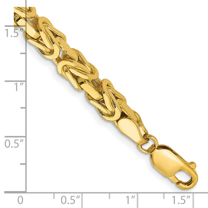 14K Yellow Gold 9 Inch 5.25mm Byzantine With Lobster Clasp Chain