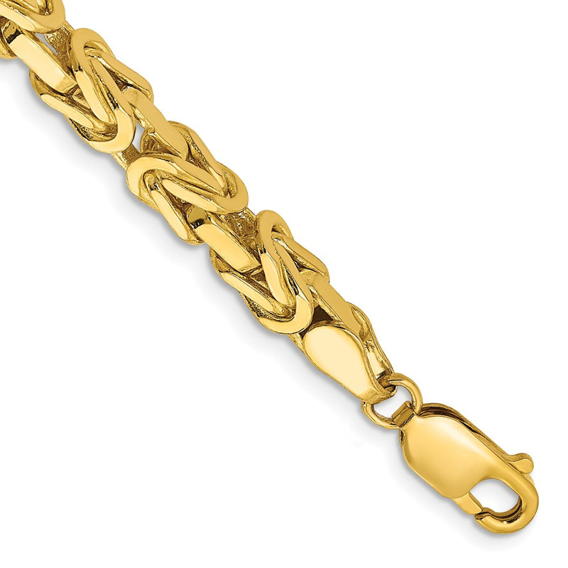 14k Yellow Gold 5.25mm Byzantine Chain Bracelet